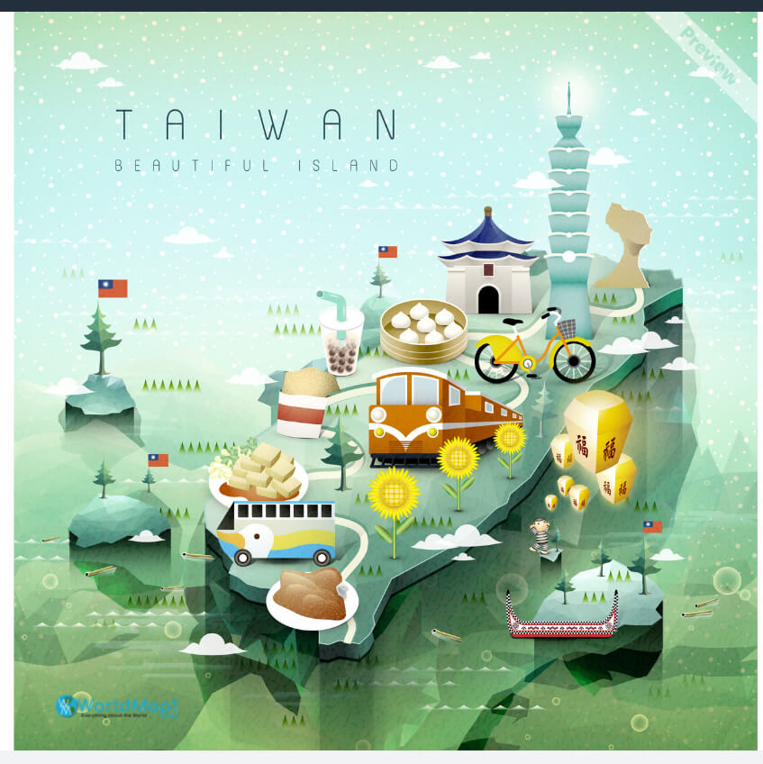 Taiwan Island Map